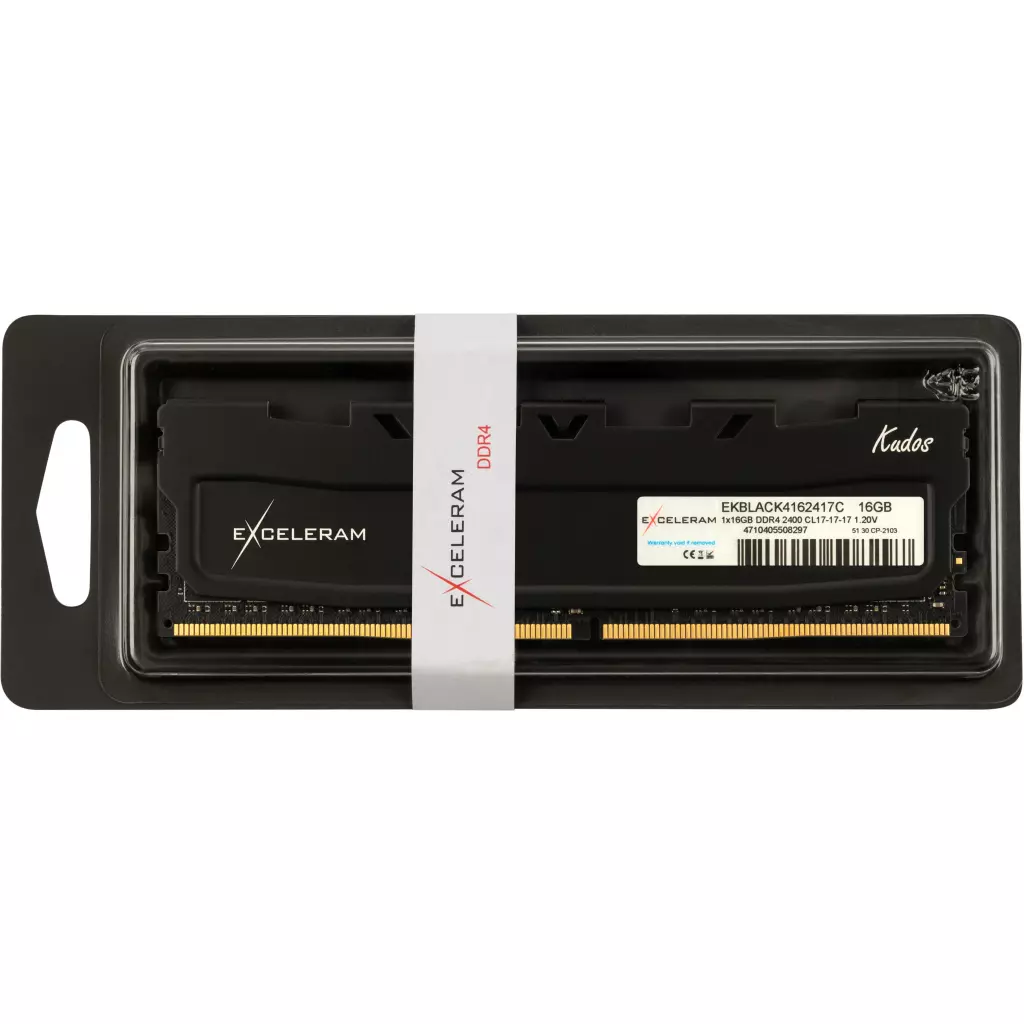 Модуль памяти для компьютера DDR4 16GB 2400 MHz Black Kudos eXceleram (EKBLACK4162417C) - 2