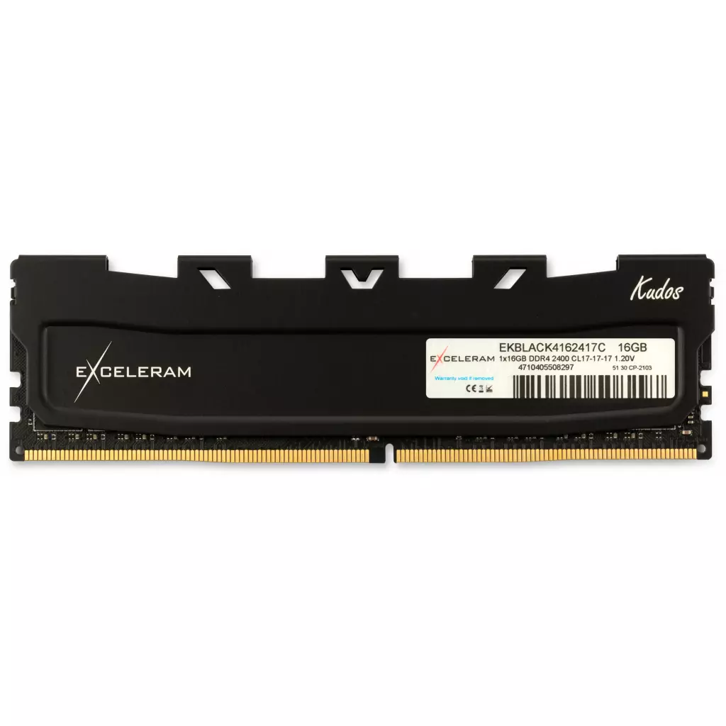 Модуль памяти для компьютера DDR4 16GB 2400 MHz Black Kudos eXceleram (EKBLACK4162417C)