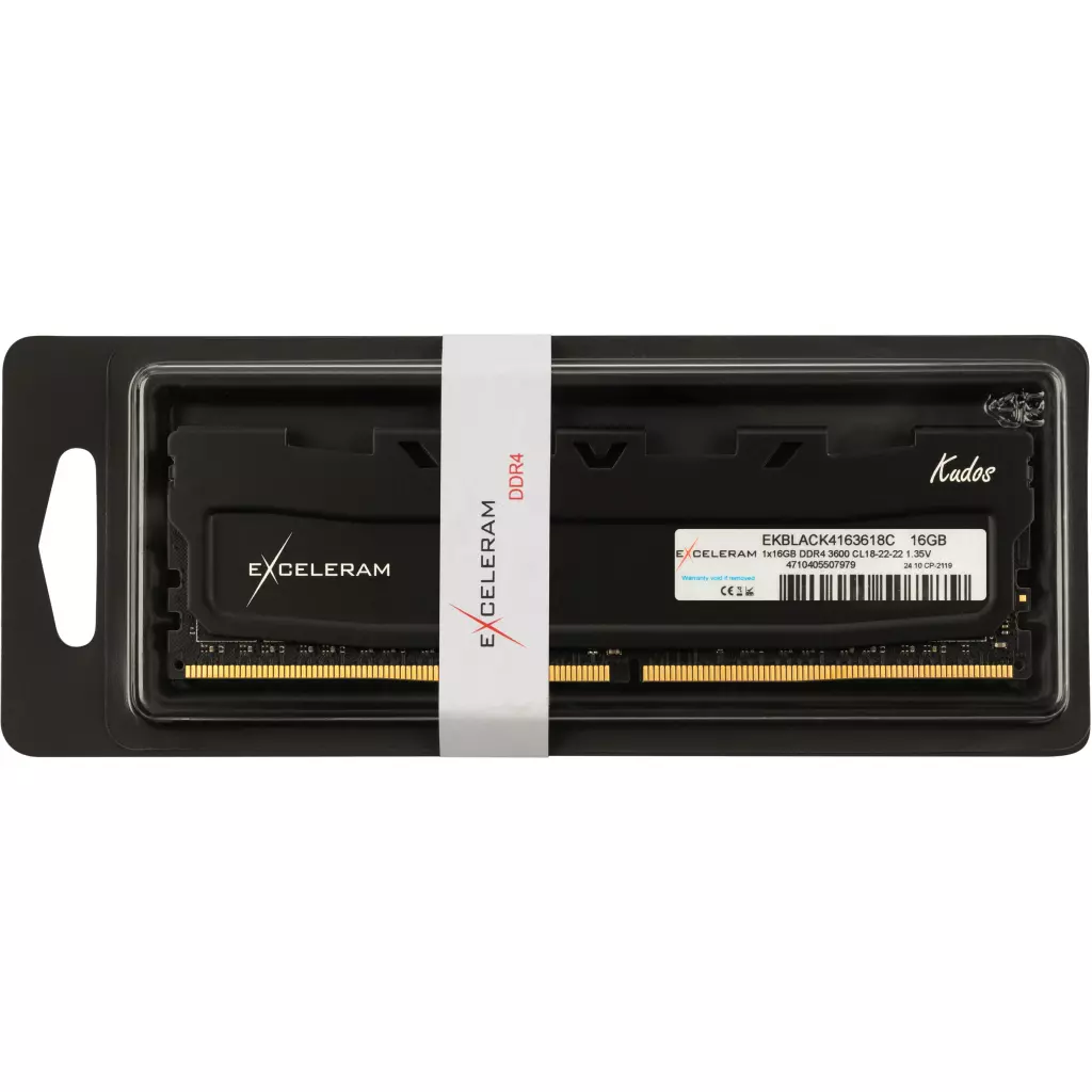 Модуль памяти для компьютера DDR4 16GB 3600 MHz Black Kudos eXceleram (EKBLACK4163618C) - 2