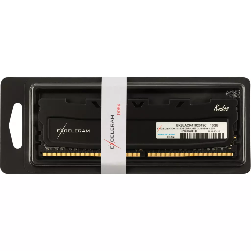Модуль памяти для компьютера DDR4 16GB 2666 MHz Black Kudos eXceleram (EKBLACK4162619C) - 2