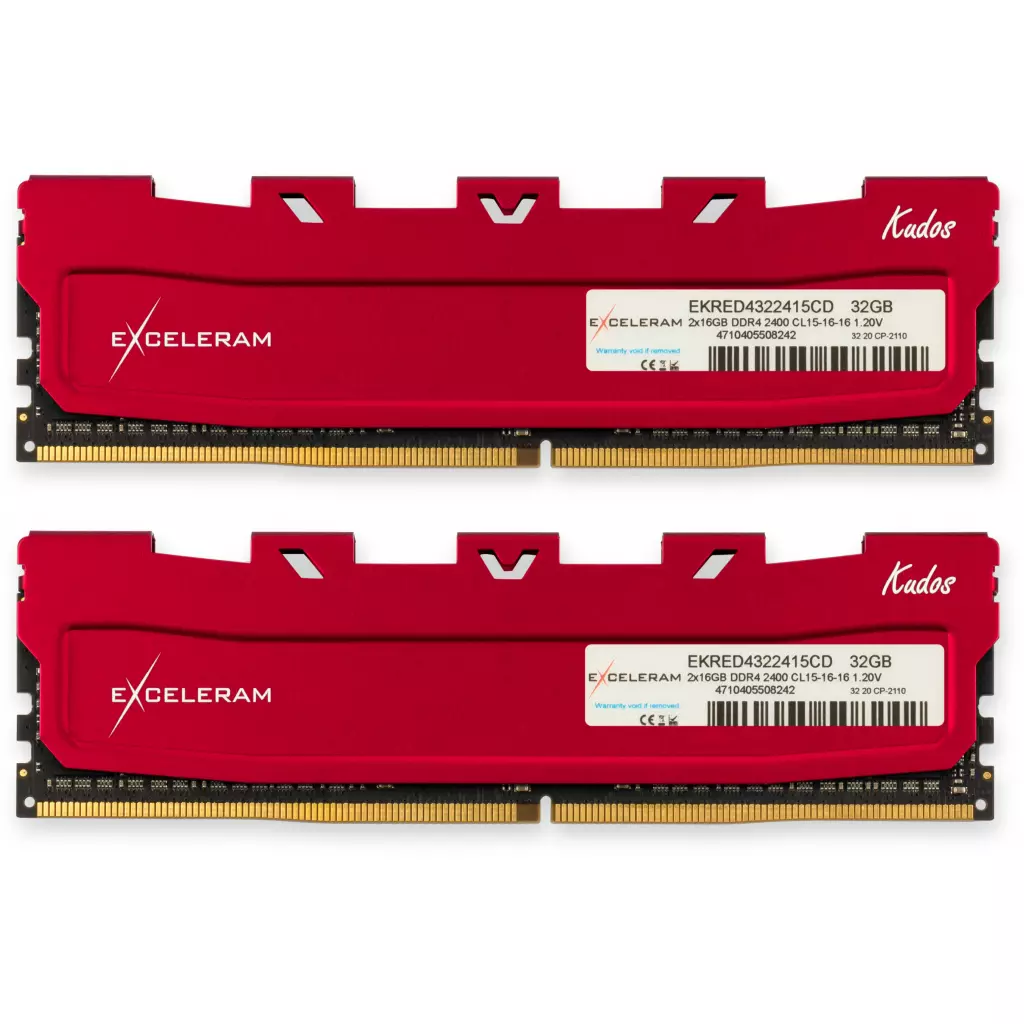Модуль памяти для компьютера DDR4 32GB (2x16GB) 2400 MHz Red Kudos eXceleram (EKRED4322415CD)