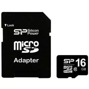 Карта памяти Silicon Power 16Gb microSDHC class 10 (SP016GBSTH010V10-SP)