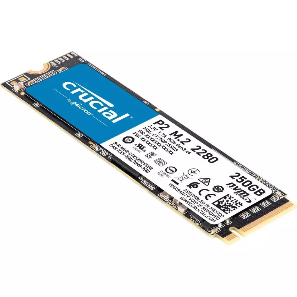 Накопитель SSD M.2 2280 250GB Micron (CT250P2SSD8) - 1