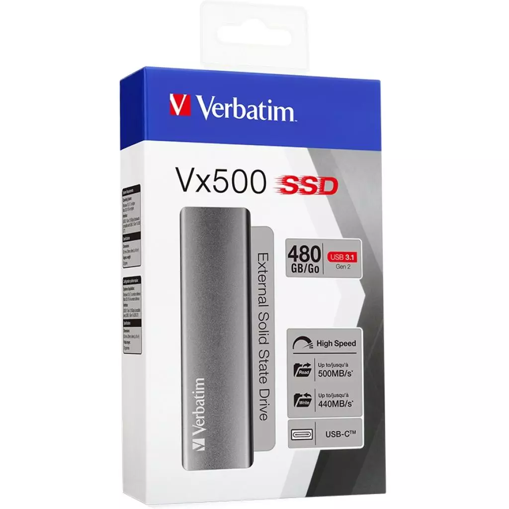 Накопитель SSD USB 3.1 480GB Verbatim (47443) - 3