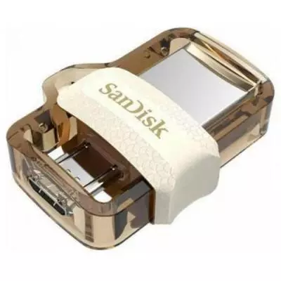 USB флеш накопитель SanDisk 64GB Ultra Dual Drive m3.0 White-Gold USB 3.0/OTG (SDDD3-064G-G46GW) - 1