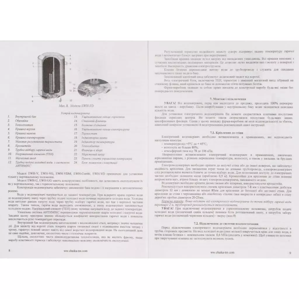 Бойлер Chaika EWH-80 S - 10