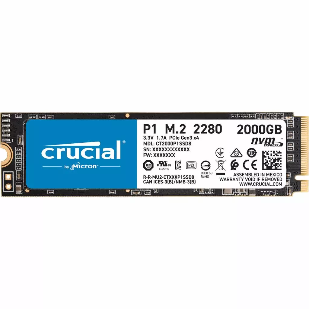 Накопитель SSD M.2 2280 2TB Micron (CT2000P1SSD8) - 1