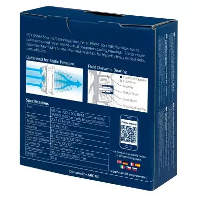 Кулер для корпуса Arctic P8 PWM PST Black (ACFAN00150A) - 6