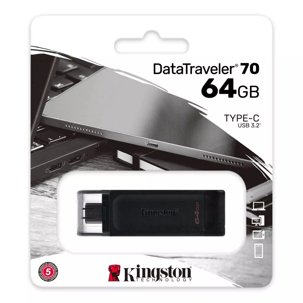 USB флеш накопитель Kingston 64GB DataTraveler 70 USB 3.2 / Type-C (DT70/64GB) - 2