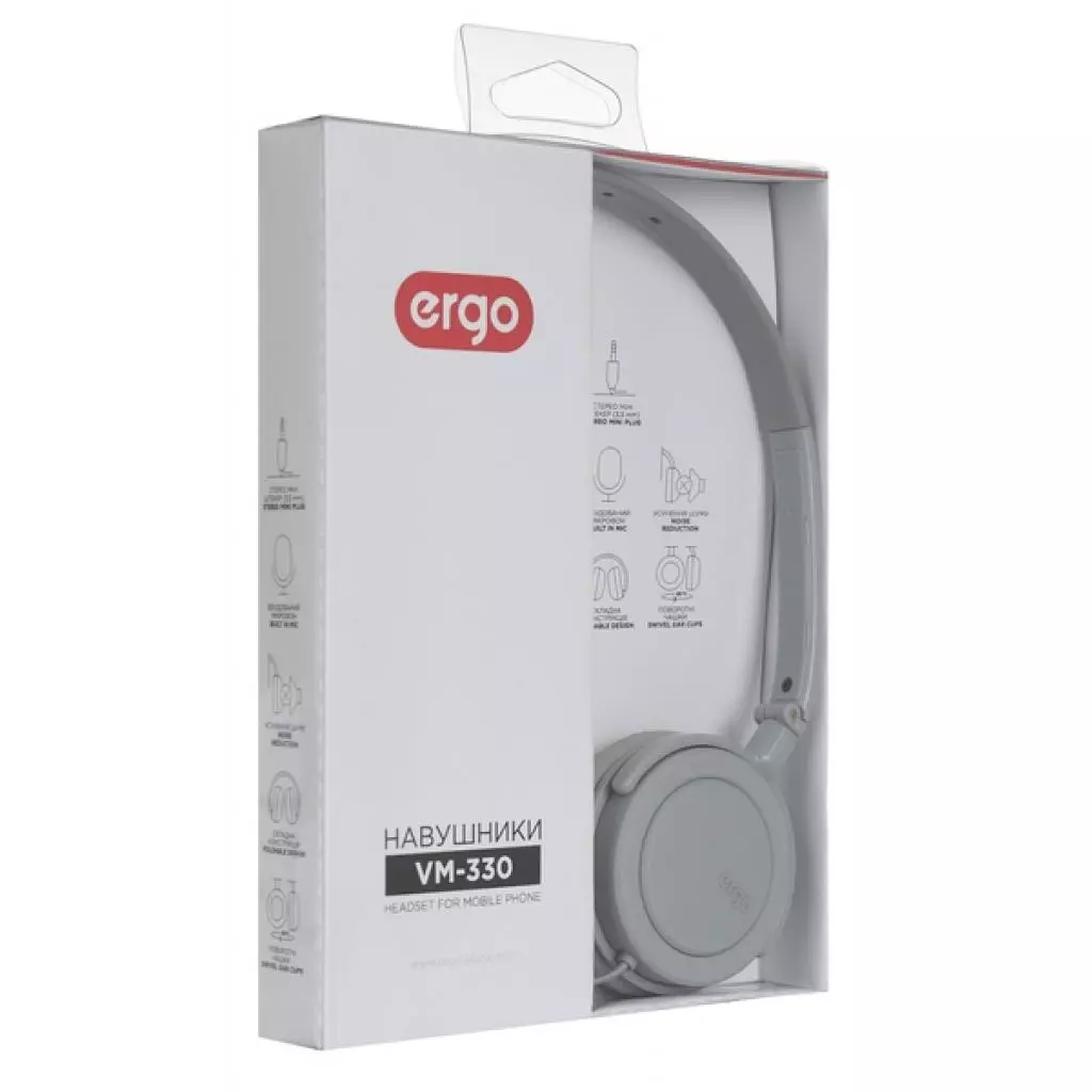 Наушники Ergo VM-330 Grey - 5