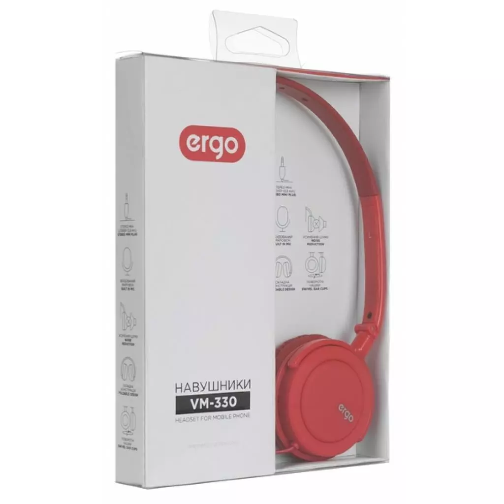 Наушники Ergo VM-330 Red - 5