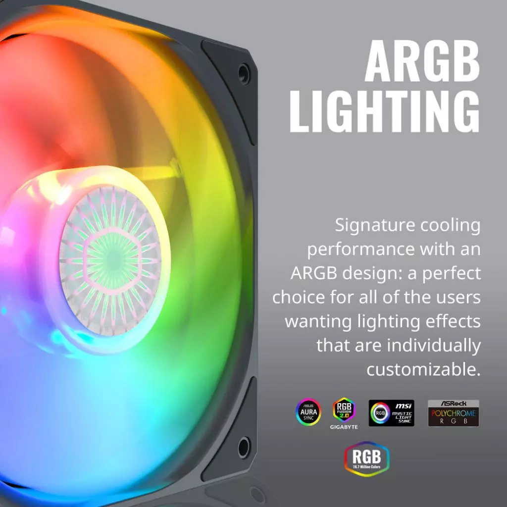 Кулер для корпуса CoolerMaster SickleFlow 120 3in1 ARGB (MFX-B2DN-183PA-R1) - 11