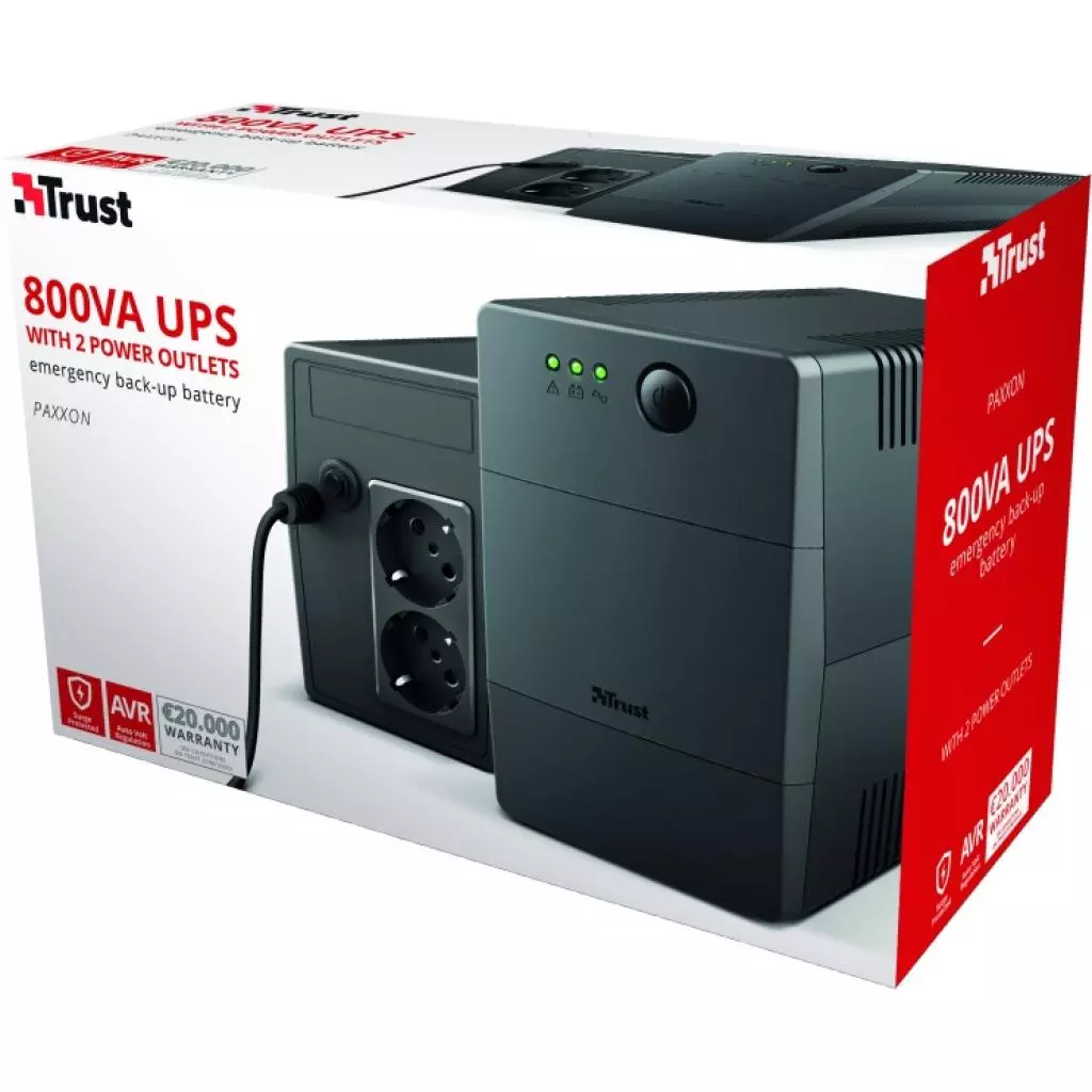 Источник бесперебойного питания Trust Paxxon 800VA UPS 2 Outlets (23503_TRUST) - 5 Источник бесперебойного питания Trust Paxxon 800VA UPS 2 Outlets (23503_TRUST) - 5