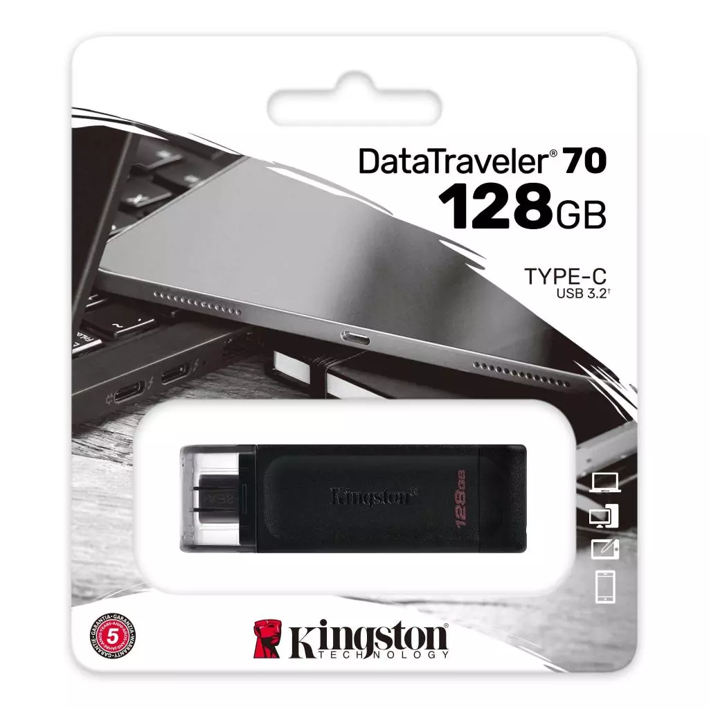 USB флеш накопитель Kingston 128GB DataTraveler 70 USB 3.2 / Type-C (DT70/128GB) - 2 USB флеш накопитель Kingston 128GB DataTraveler 70 USB 3.2 / Type-C (DT70/128GB) - 2