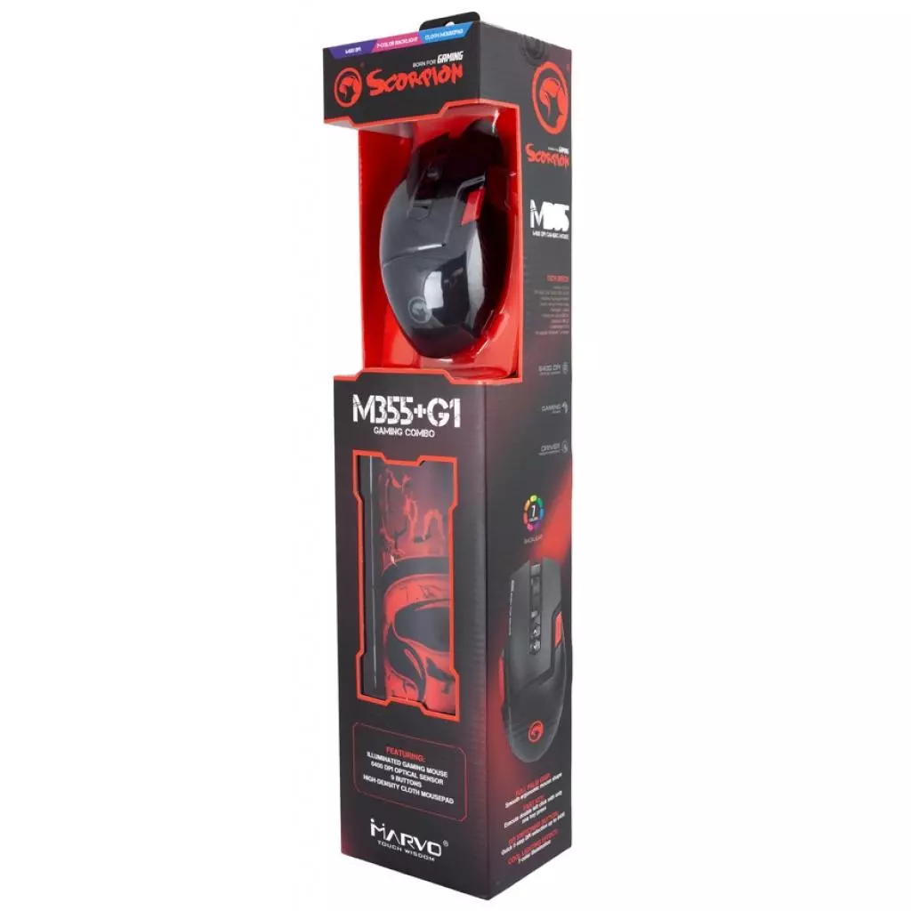 Мышка Marvo M355+G1 USB Black (M355+G1) - 5 Мышка Marvo M355+G1 USB Black (M355+G1) - 5
