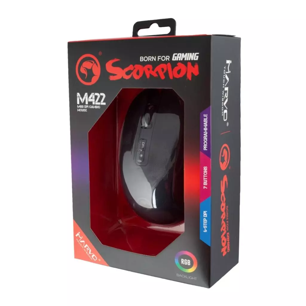 Мышка Marvo M422 RGB LED USB Black (M422) - 6 Мышка Marvo M422 RGB LED USB Black (M422) - 6
