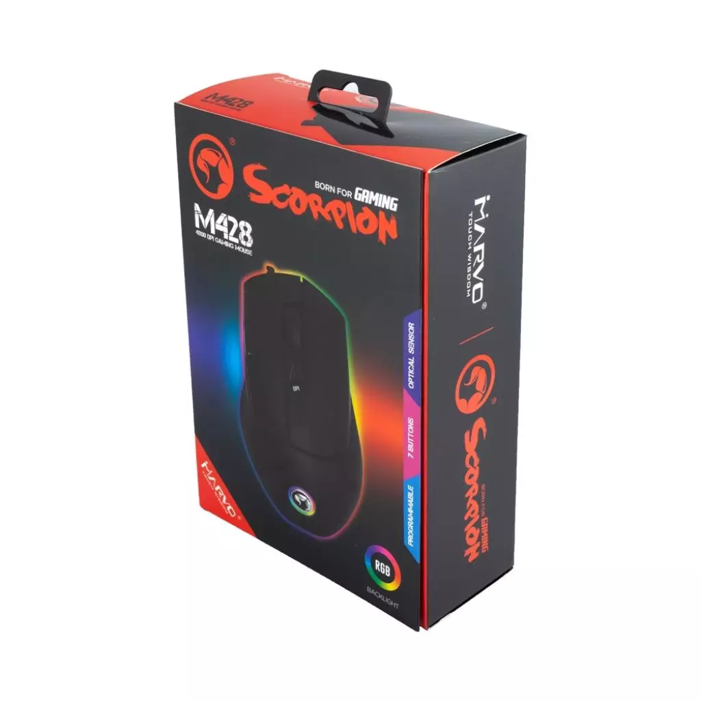 Мышка Marvo M428 RGB USB Black (M428 Black) - 5 Мышка Marvo M428 RGB USB Black (M428 Black) - 5