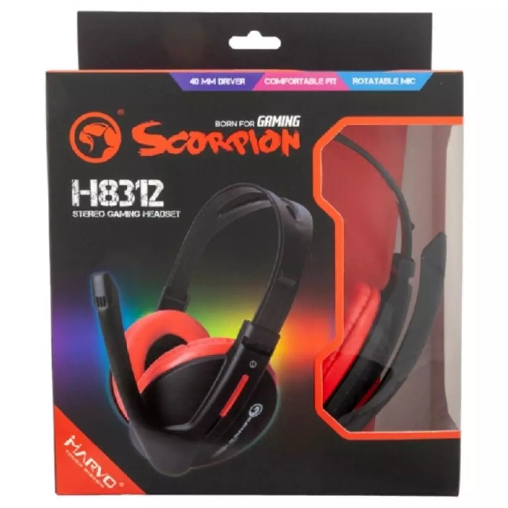 Наушники Marvo H8312 Black-Red - 6 Наушники Marvo H8312 Black-Red - 6