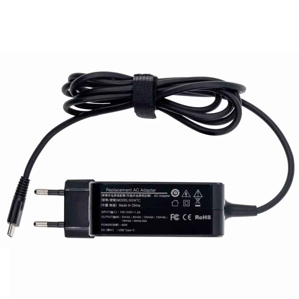 Блок питания к ноутбуку Grand-X Type-C 65W Asus, Apple, Dell, HP, MI, Lenovo, Xiaomi (65WTC) - 1 Блок питания к ноутбуку Grand-X Type-C 65W Asus, Apple, Dell, HP, MI, Lenovo, Xiaomi (65WTC) - 1
