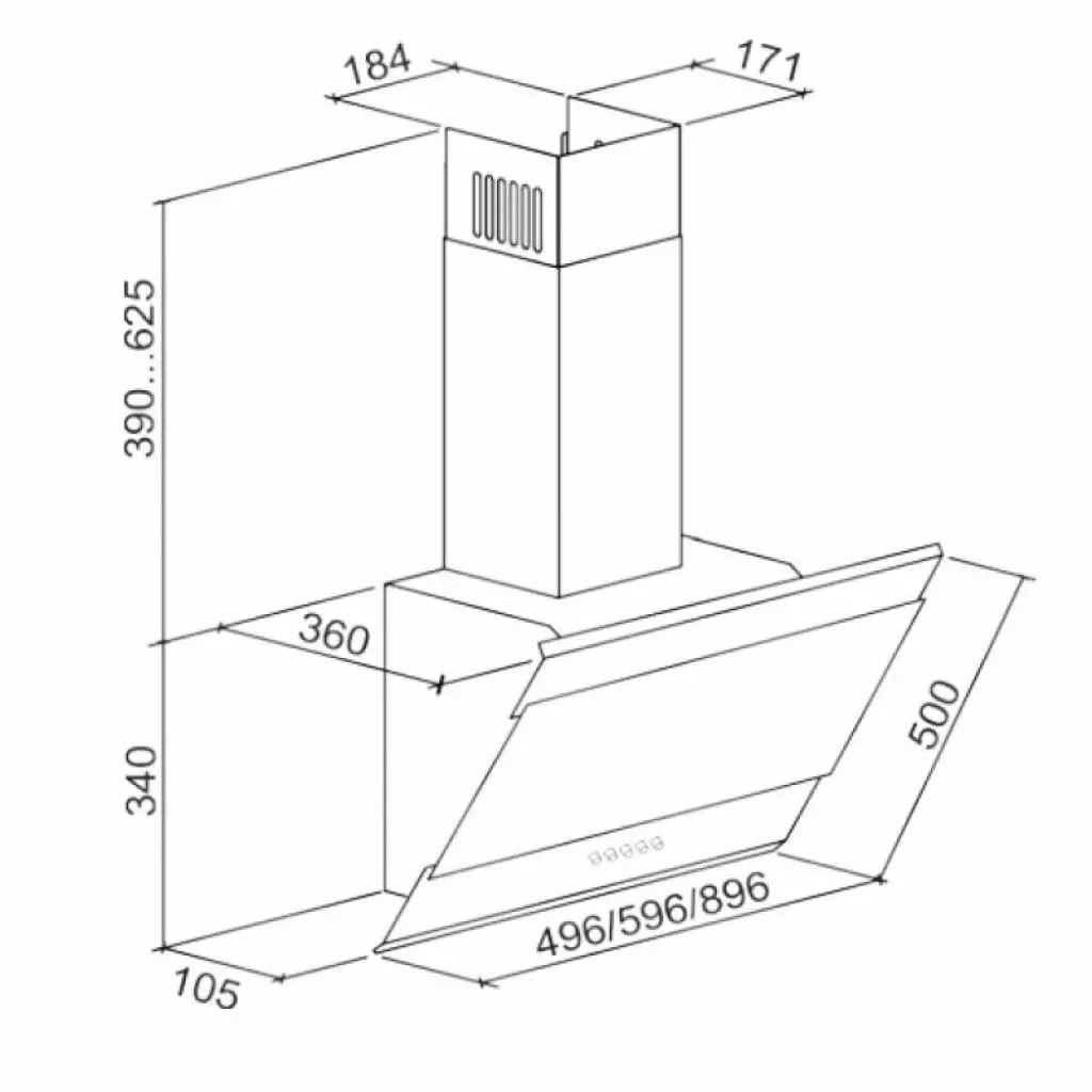 Вытяжка кухонная Eleyus Focus 1000 60 IS+BL - 3 Вытяжка кухонная Eleyus Focus 1000 60 IS+BL - 3