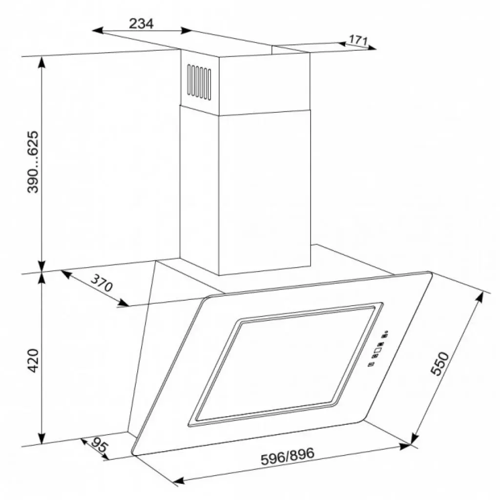 Вытяжка кухонная Eleyus Venera A 1200 LED SMD 60 BL - 3 Вытяжка кухонная Eleyus Venera A 1200 LED SMD 60 BL - 3