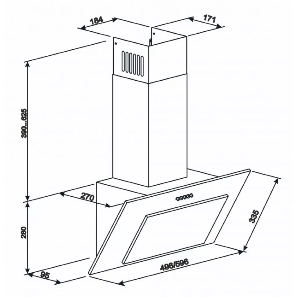 Вытяжка кухонная Eleyus VERTICAL 1000 60 BG - 3 Вытяжка кухонная Eleyus VERTICAL 1000 60 BG - 3