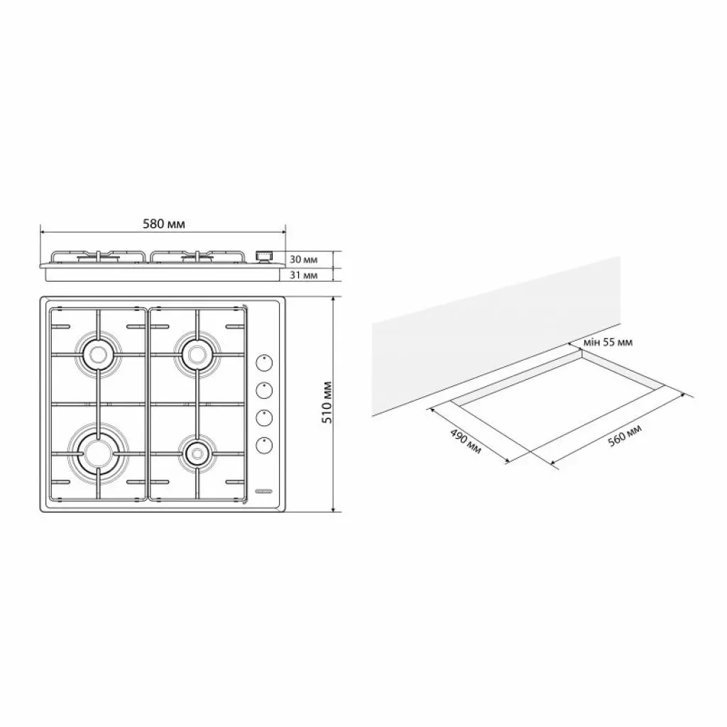 Варочная поверхность Eleyus NOTA 60 BL EF - 10 Варочная поверхность Eleyus NOTA 60 BL EF - 10