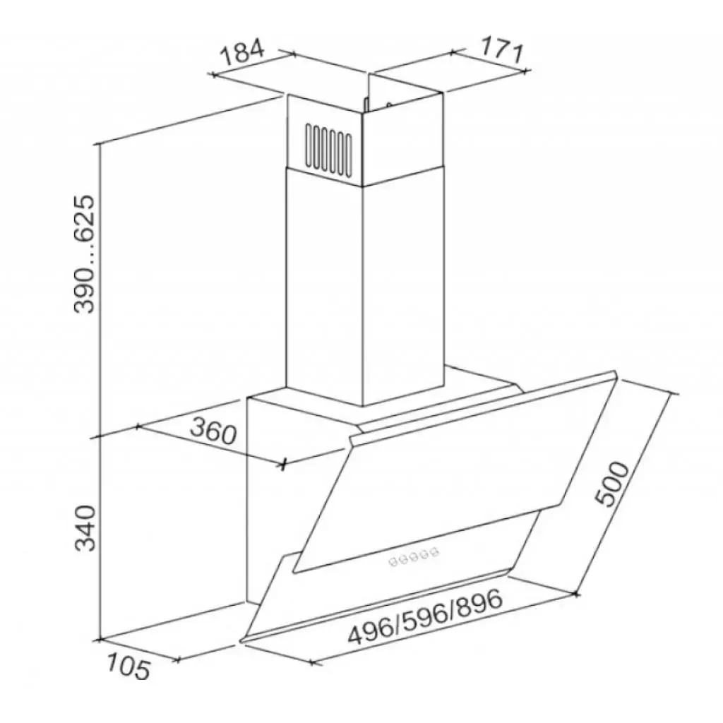 Вытяжка кухонная Eleyus Virto 700 60 WH - 3 Вытяжка кухонная Eleyus Virto 700 60 WH - 3