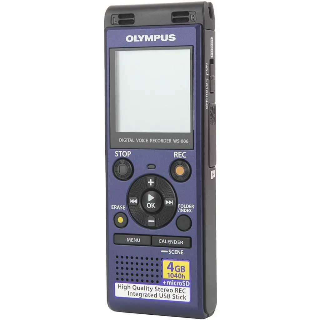 Цифровой диктофон Olympus WS-806 Blue (4GB) (V415151UE000) - 1 Цифровой диктофон Olympus WS-806 Blue (4GB) (V415151UE000) - 1