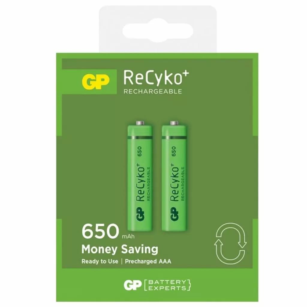 Аккумулятор Gp AAA 65AAAHCE-EB2 Recyko 650 mAh * 2 (65AAAHCE / 4891199186677) - 1 Аккумулятор Gp AAA 65AAAHCE-EB2 Recyko 650 mAh * 2 (65AAAHCE / 4891199186677) - 1
