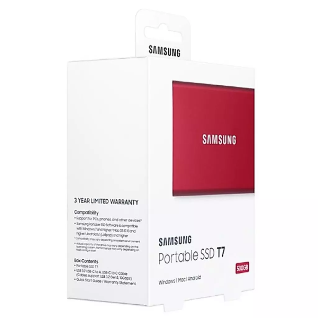 Накопитель SSD USB 3.2 500GB T7 Samsung (MU-PC500R/WW) - 8