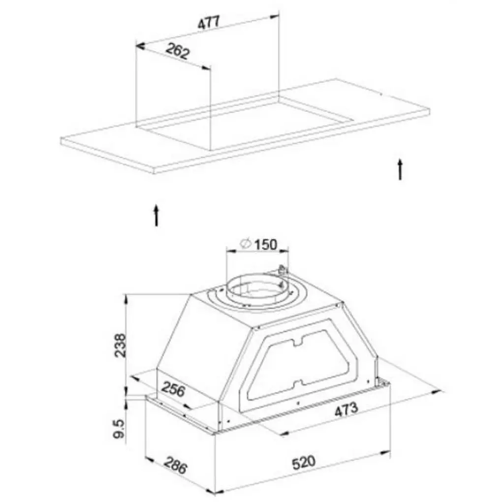 Вытяжка кухонная Liberty Embed 60 X - 1