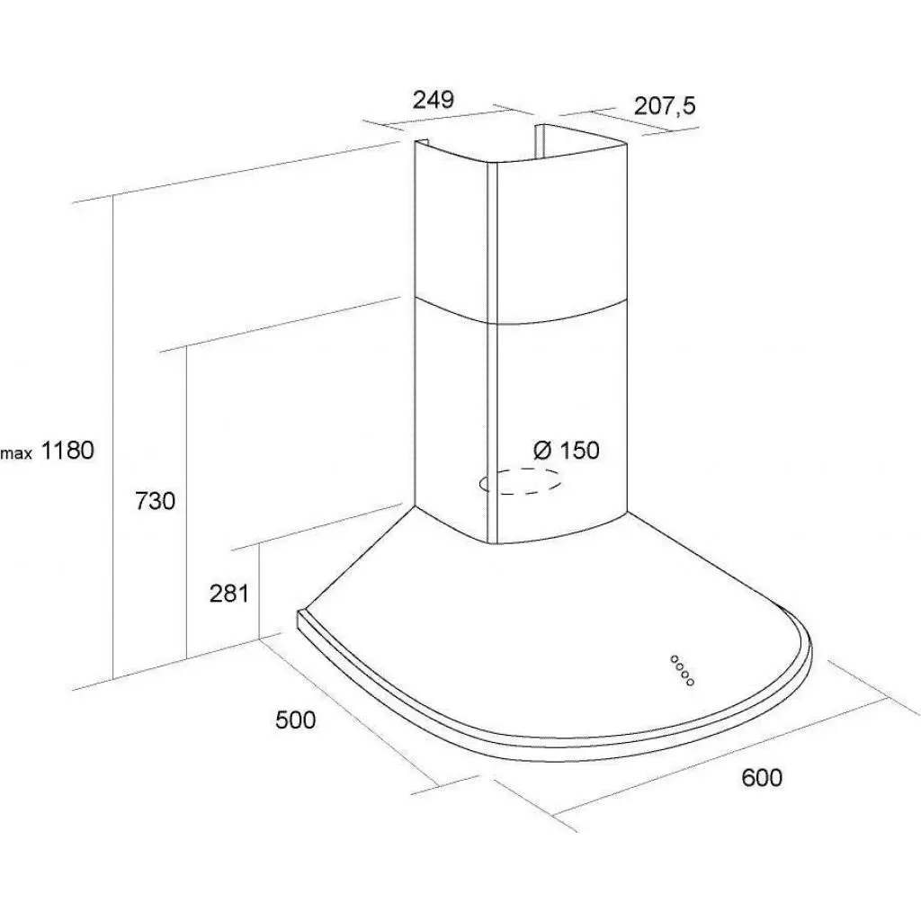 Вытяжка кухонная Pyramida BR 60 IX/R - 5