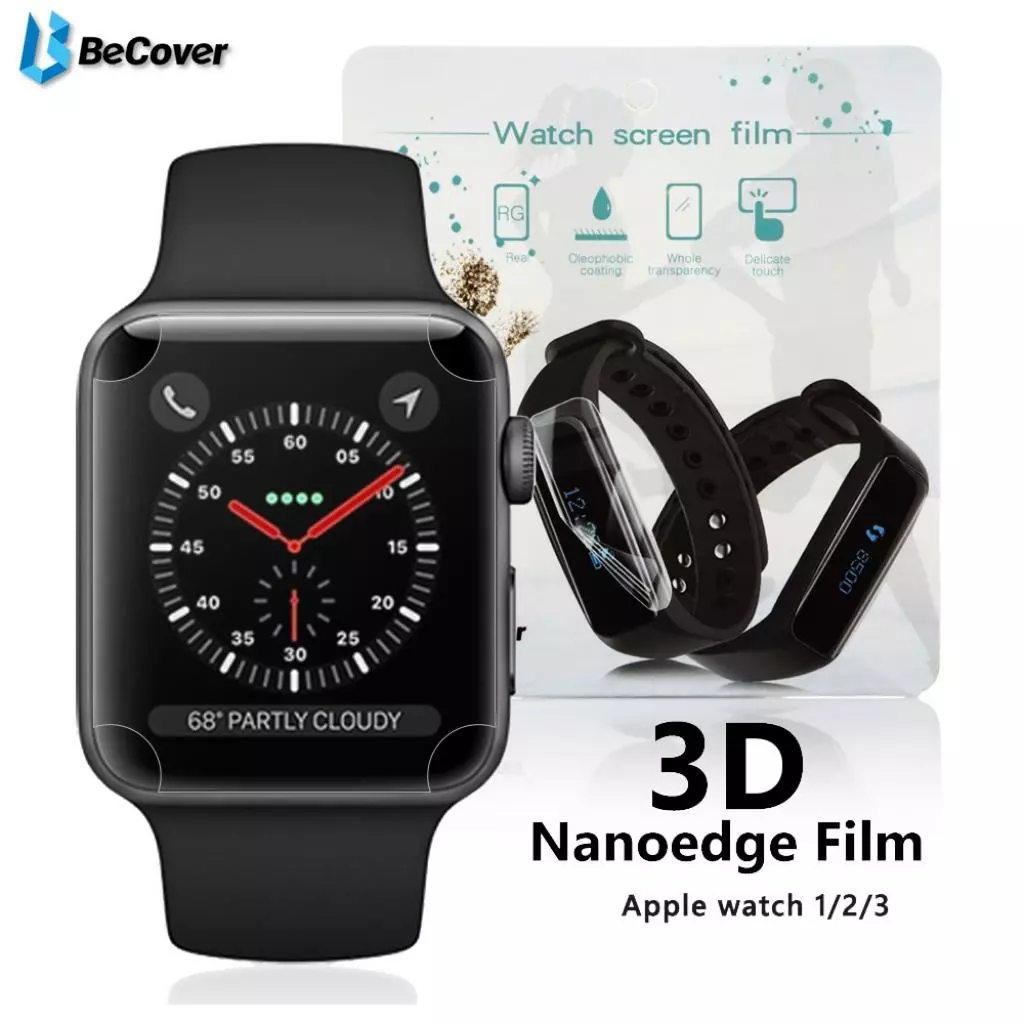 Пленка защитная BeCover Full Cover для Apple Watch Series 3/4 42mm/44mm (701962)