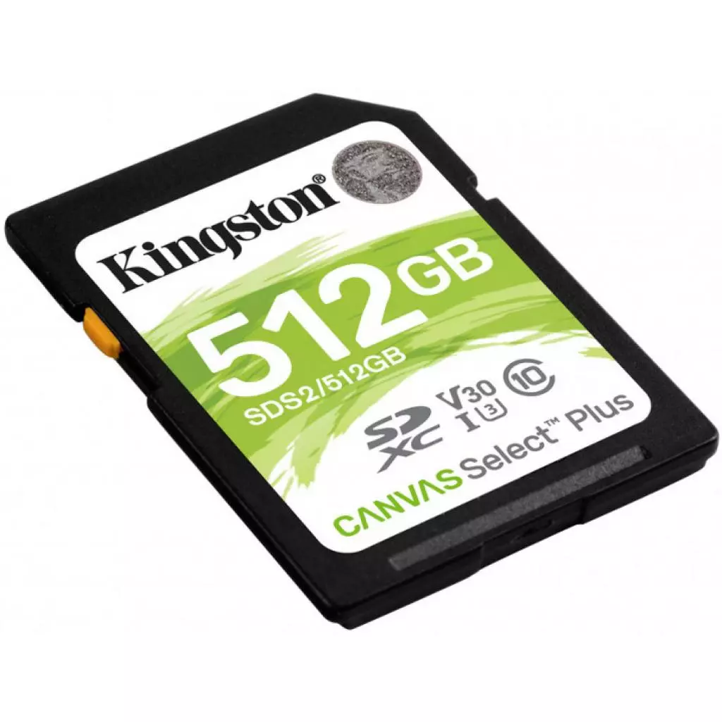 Карта памяти Kingston 512GB SDXC class 10 UHS-I U3 Canvas Select Plus (SDS2/512GB) - 1 Карта памяти Kingston 512GB SDXC class 10 UHS-I U3 Canvas Select Plus (SDS2/512GB) - 1