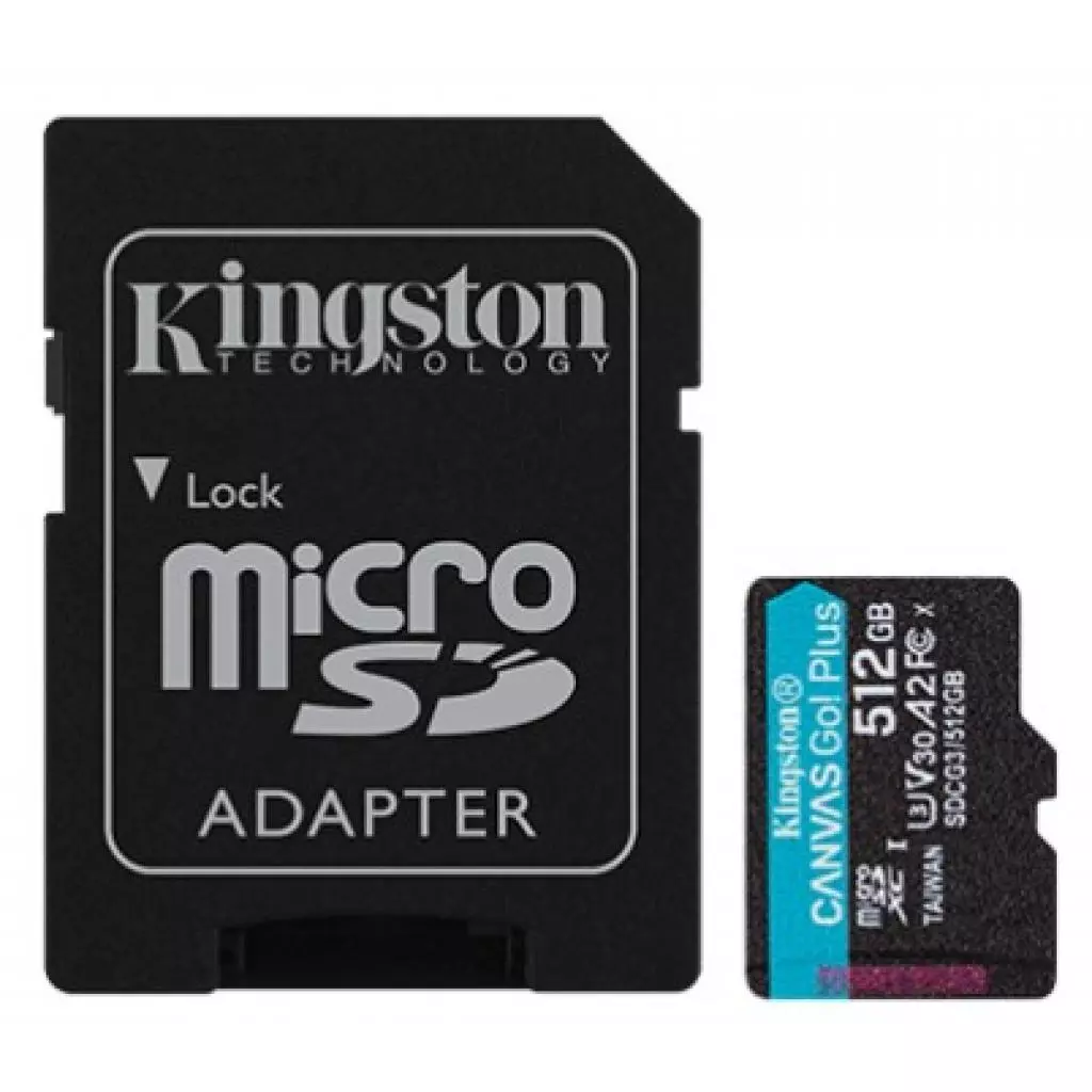 Карта памяти Kingston 512GB microSDXC class 10 UHS-I U3 A2 Canvas Go Plus (SDCG3/512GB)