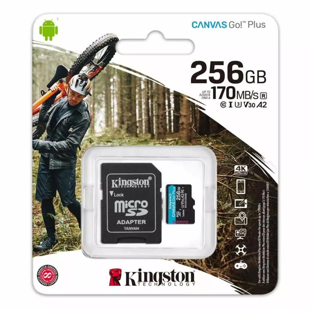 Карта памяти Kingston 256GB microSDXC class 10 UHS-I U3 A2 Canvas Go Plus (SDCG3/256GB) - 2 Карта памяти Kingston 256GB microSDXC class 10 UHS-I U3 A2 Canvas Go Plus (SDCG3/256GB) - 2