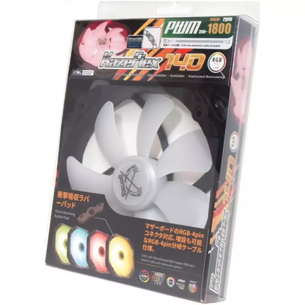 Кулер для корпуса Scythe Kaze Flex 140 mm Round RGB PWM (KF1425FD18R-P) - 5