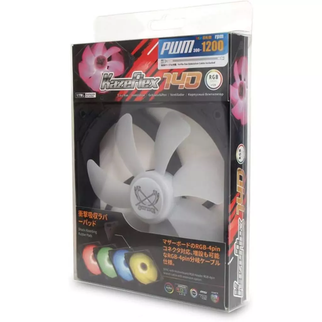 Кулер для корпуса Scythe Kaze Flex 140 mm Square RGB PWM (KF1425FD12SR-P) - 5 Кулер для корпуса Scythe Kaze Flex 140 mm Square RGB PWM (KF1425FD12SR-P) - 5