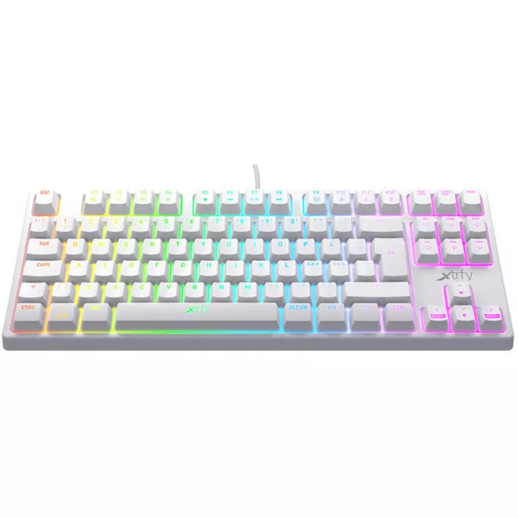 Клавиатура Xtrfy K4 TKL RGB Kailh Red Ukr-Ru White (XG-K4-RGB-TKL-WH-R-UKR) - 1