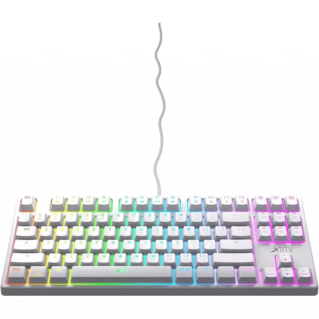 Клавиатура Xtrfy K4 TKL RGB Kailh Red Ukr-Ru White (XG-K4-RGB-TKL-WH-R-UKR) - 5
