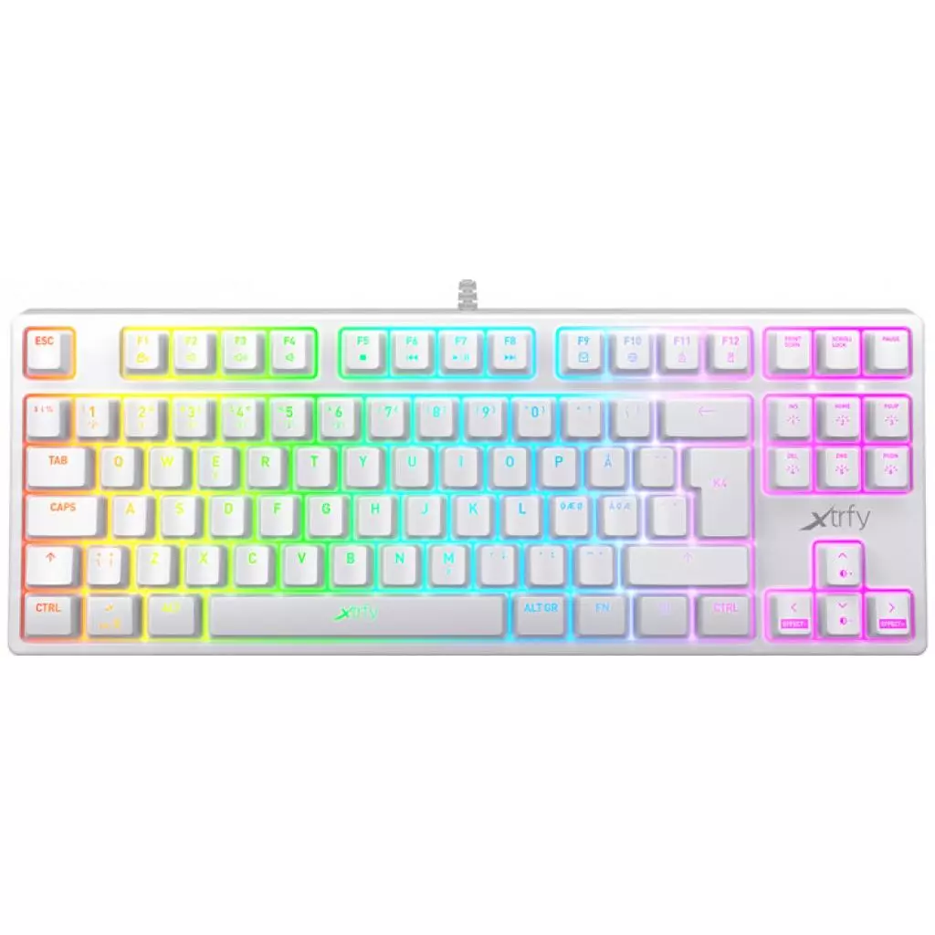 Клавиатура Xtrfy K4 TKL RGB Kailh Red Ukr-Ru White (XG-K4-RGB-TKL-WH-R-UKR)