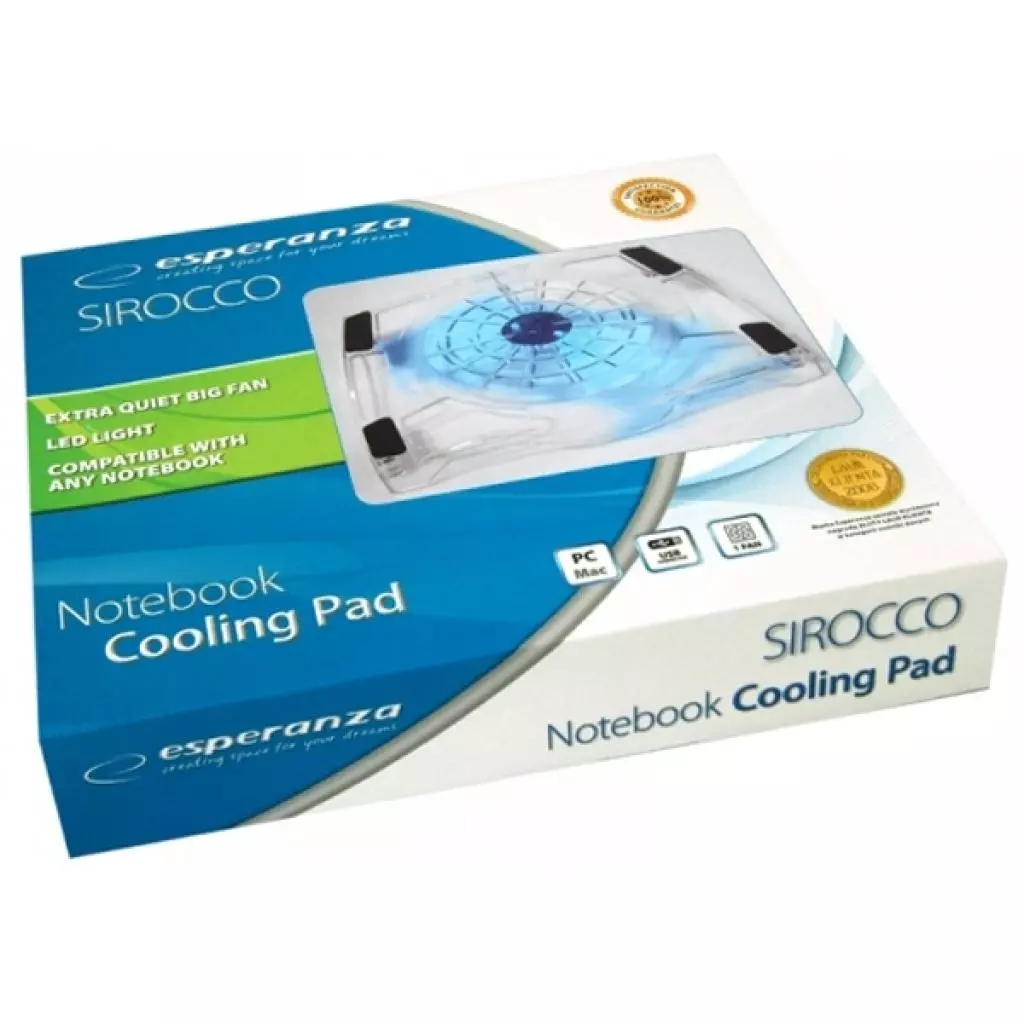 Подставка для ноутбука Esperanza Sirocco Notebook Cooling Pad to size 15.6" (EA105) - 2