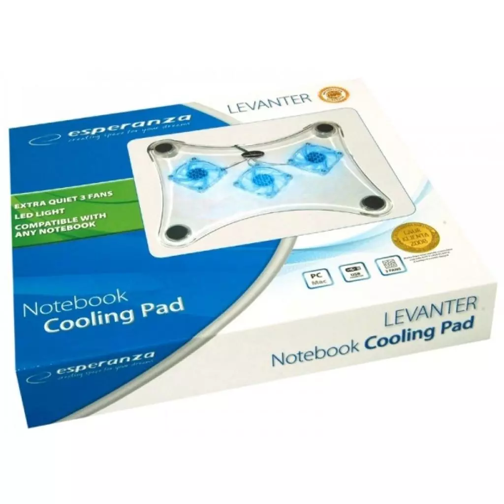 Подставка для ноутбука Esperanza Levanter Notebook Cooling Pad to size 15.6" (EA107) - 2 Подставка для ноутбука Esperanza Levanter Notebook Cooling Pad to size 15.6" (EA107) - 2