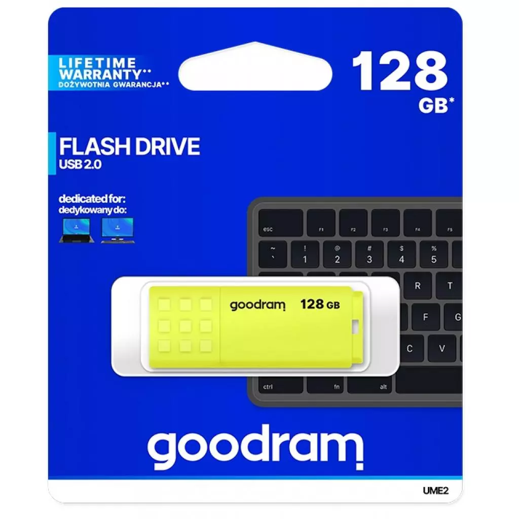 USB флеш накопитель Goodram 128GB UME2 Yellow USB 2.0 (UME2-1280Y0R11) - 2
