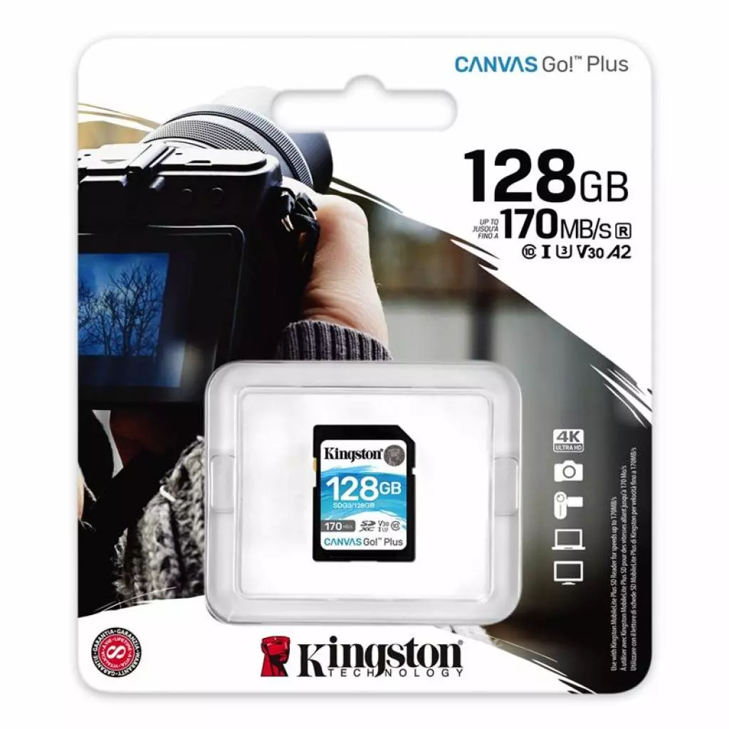 Карта памяти Kingston 128GB SDXC class 10 UHS-I U3 Canvas Go Plus (SDG3/128GB) - 2