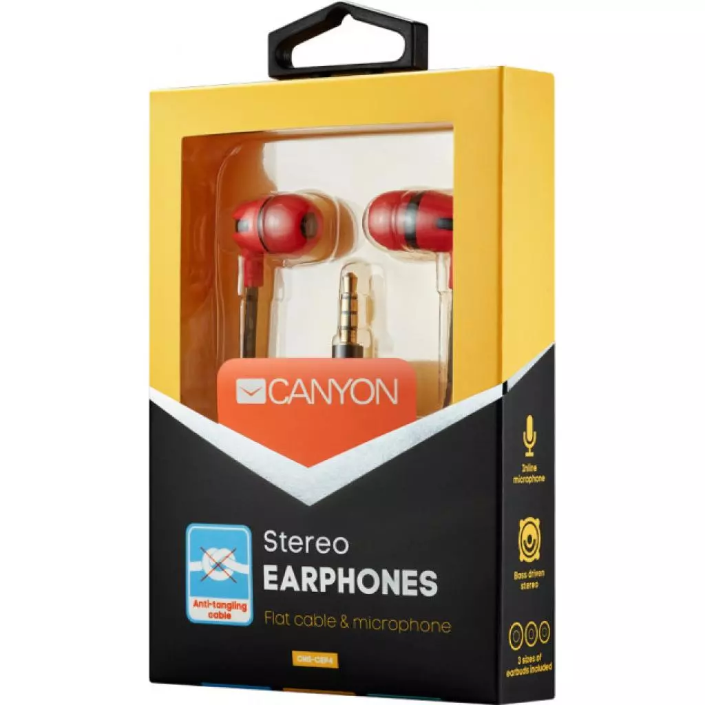 Наушники Canyon CNS-CEP4R Red (CNS-CEP4R) - 2