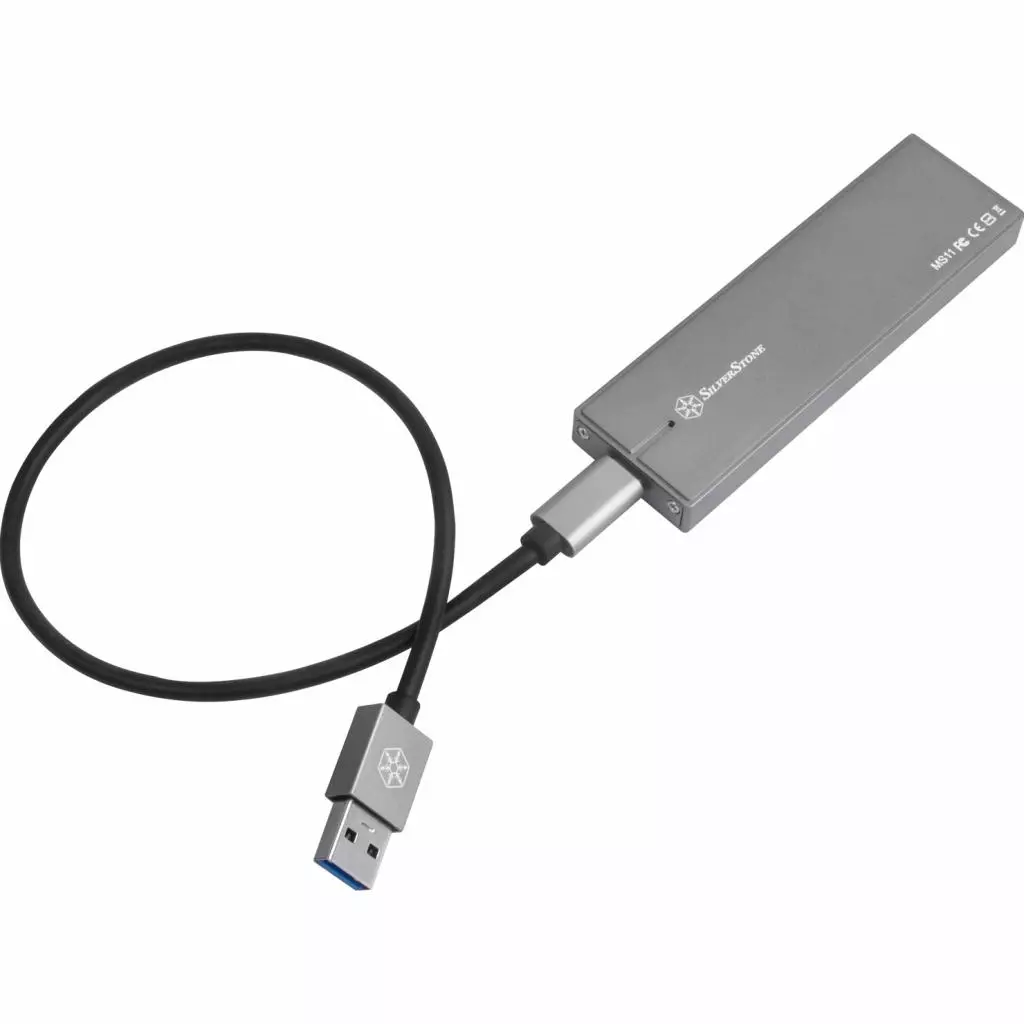 Карман внешний Silver Stone USB 3.1 Gen 2 для SSD NVM Express M.2 SSD (2242/2260/2280) (SST-MS11C) - 4