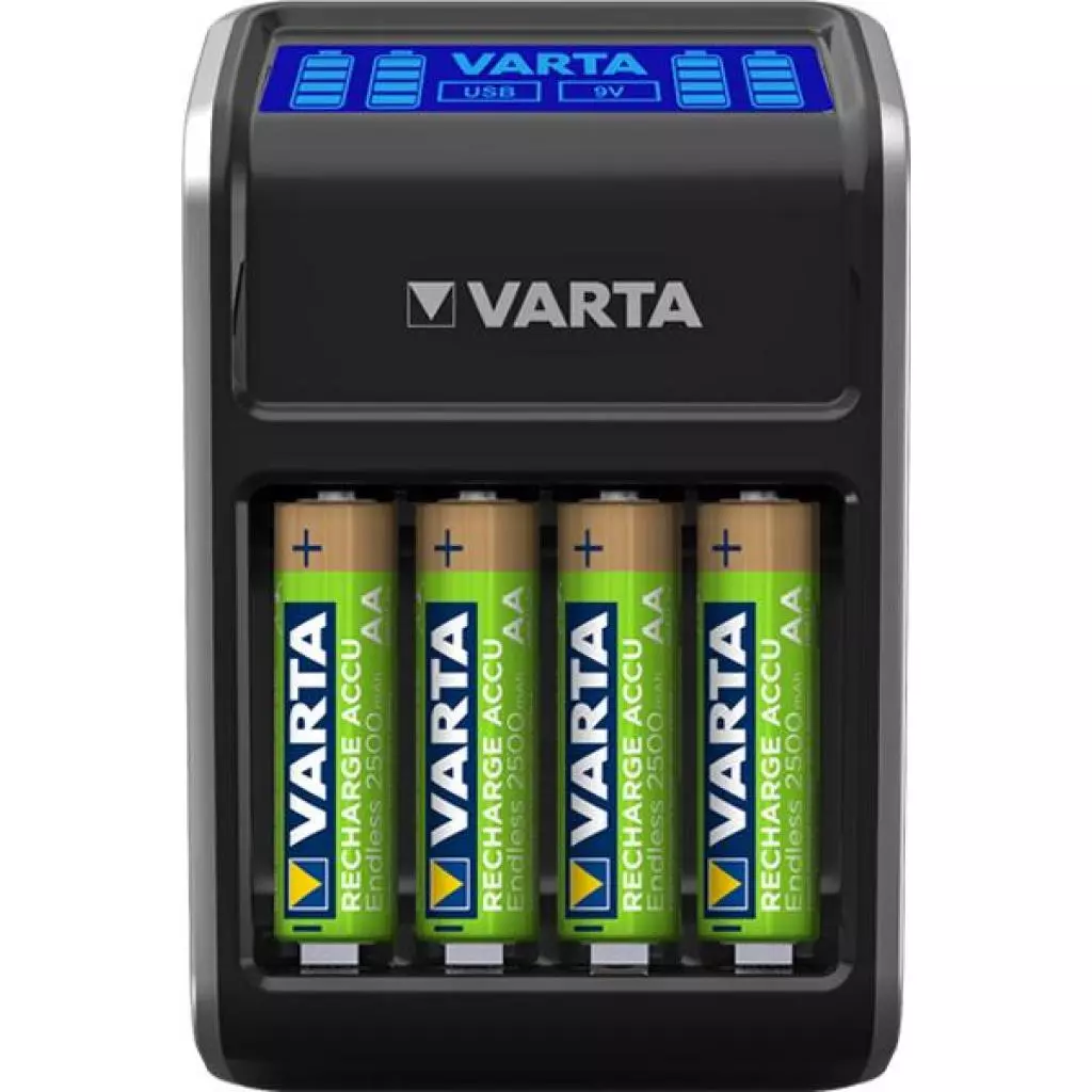 Зарядное устройство для аккумуляторов Varta LCD PLUG CHARGER +4*AA 2100 mAh (57687101441)