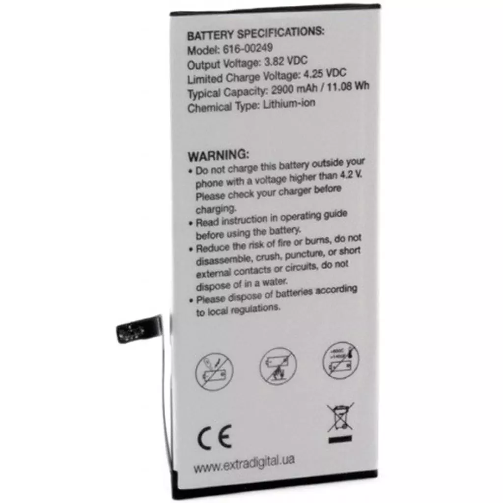 Аккумуляторная батарея для телефона Extradigital Apple iPhone 7 Plus (2900 mAh) (BMA6456) - 1 Аккумуляторная батарея для телефона Extradigital Apple iPhone 7 Plus (2900 mAh) (BMA6456) - 1